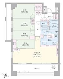 幕張ベイタウンファーストウイングA棟 4LDKの間取図画像