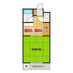 コーポ鹿田 1Kの間取図画像