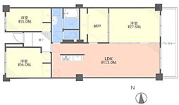 サンシティJ棟 3SLDKの間取図画像