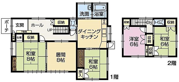 木更津市畑沢中古戸建(5DK)の間取り