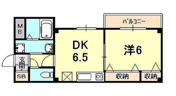 兵庫県神戸市兵庫区本町２丁目(賃貸マンション1DK・4階・33.48㎡)の写真 その2