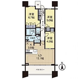 ブランズシティ品川勝島 3LDKの間取図画像