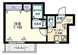 05620−0201 2階1Kの間取り