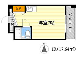 エサカファインクレスト ワンルームの間取図画像