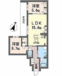 ハムステッドアレー 2LDKの間取図画像