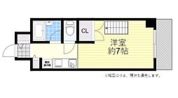 ミールズ江坂 1Kの間取図画像