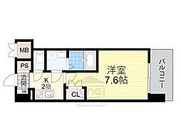 WGB江坂 10階1Kの間取り