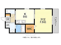グランヴェール緑地 1階1DKの間取り