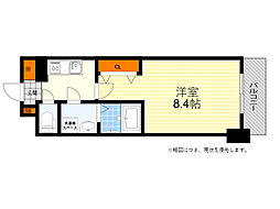エスリード江坂公園 1Kの間取図画像