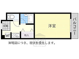 グランボア ワンルームの間取図画像