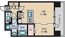 Urbanex江坂広芝 1LDKの間取図画像