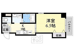 ドミール関大前 1Kの間取図画像