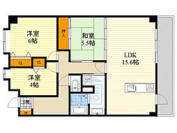 ウイング旭ケ丘 3LDKの間取図画像