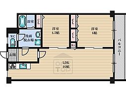 内田ロイヤルハイツ 2LDKの間取図画像