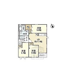 北桜塚レジデンス 3SLDKの間取図画像