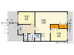 メゾンTMK 2LDKの間取図画像