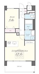 フェリーチェヴィータ江坂 1LDKの間取図画像