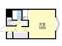 江坂アパートメント ワンルームの間取図画像