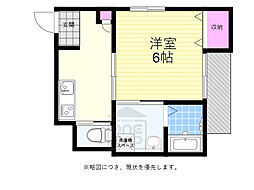 メゾンティエム 1Kの間取図画像