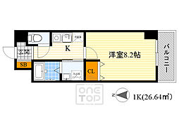 ベルクレール緑地公園 1Kの間取図画像
