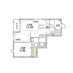 (仮称)中央区上町1丁目へーベルメゾン 1LDKの間取図画像