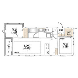 (仮称)中央区上町1丁目へーベルメゾン 2LDKの間取図画像