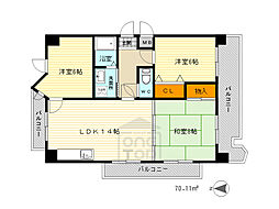 ベルメゾン千里 3LDKの間取図画像