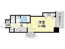 Luxe新大阪EAST1 1Kの間取図画像