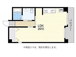 ヴィラ森田 1LDKの間取図画像