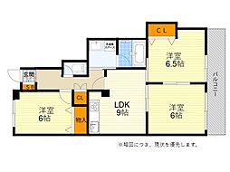 グリーンランドハイツ 3LDKの間取図画像