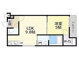 フジパレス吹田垂水町2番館 1LDKの間取図画像