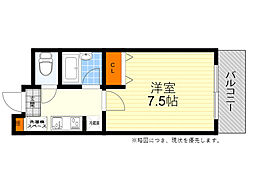 コアティーPart1 1Kの間取図画像