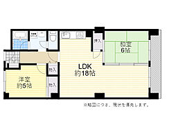 千里スカイハイツ 2LDKの間取図画像