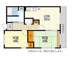 ラ・クーレ春日 2LDKの間取図画像