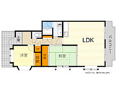 T・メゾンシャルマント1 2LDKの間取図画像