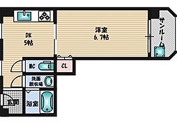 秀和ハイツA棟 1DKの間取図画像