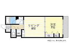 アルシェTARUMI 1LDKの間取図画像