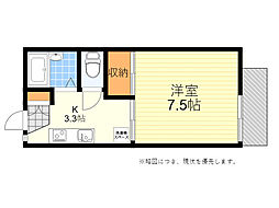 エクセルコート千里山B棟 1Kの間取図画像