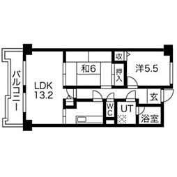 センチュリー竹谷 2LDKの間取図画像
