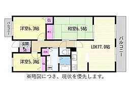 千里中央パークヒルズC棟 3LDKの間取図画像