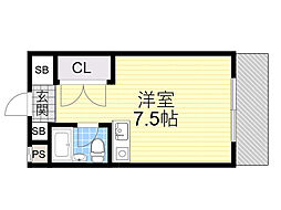 エスポワールミヤビ ワンルームの間取図画像