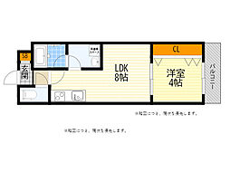 ラウレア豊中 1LDKの間取図画像