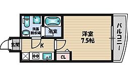 アスール江坂3rd 1Kの間取図画像