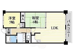 パルティール南が丘 2LDKの間取図画像