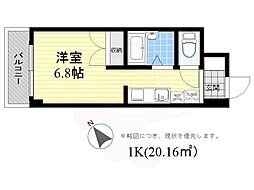 カレッジハイツディグニティー2 ワンルームの間取図画像