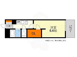 フェンネル千里 1Kの間取図画像