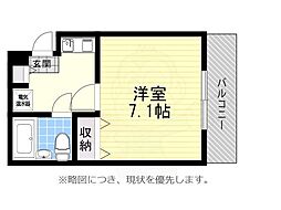 エスポワール21 1Kの間取図画像