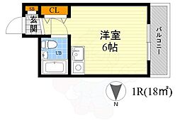 M&T江坂 ワンルームの間取図画像