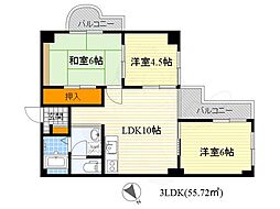 南千里ハイツ 3LDKの間取図画像