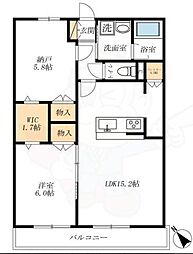 トゥールブランシュM&M1 2LDKの間取図画像